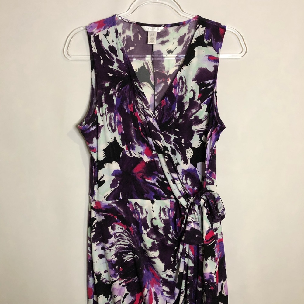 London Times Faux Wrap Floral Maxi Dress
